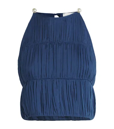 Moré Noir Cotton-silk Ruched Lea Sleeveless Top In Multi