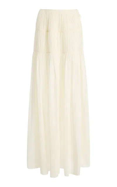 Moré Noir Dani Cotton-silk Voile Maxi Skirt In Neutral
