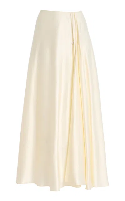 Moré Noir Effie Satin Skirt In White