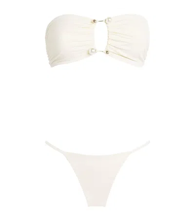 Moré Noir Embellished Sonny Bikini In White