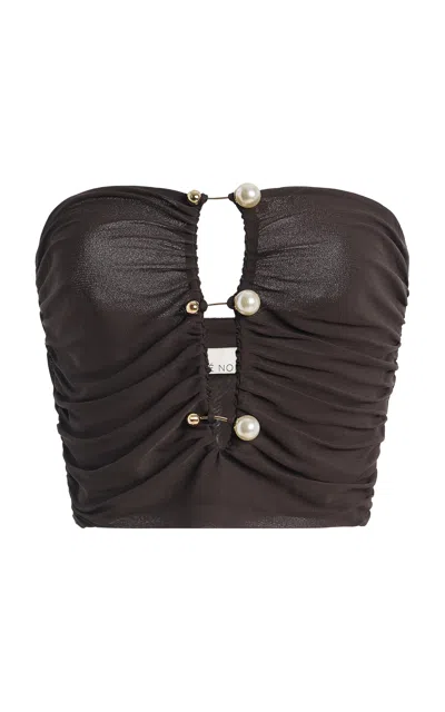 Moré Noir Goya Strapless Jersey Top In Multi