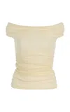 Moré Noir Ida Wool-blend Jersey Top In Ivory
