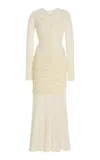 Moré Noir Lauren Wool-blend Jersey Dress In Ivory
