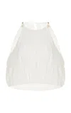 Moré Noir Léa Cotton-silk Voile Top In White