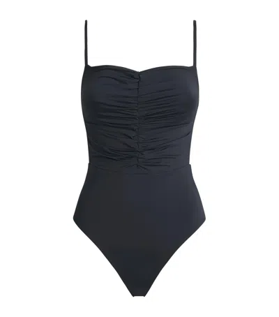 Moré Noir Ruched Blair Swimsuit In Black