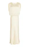 Moré Noir Victoria Satin Maxi Dress In Ivory