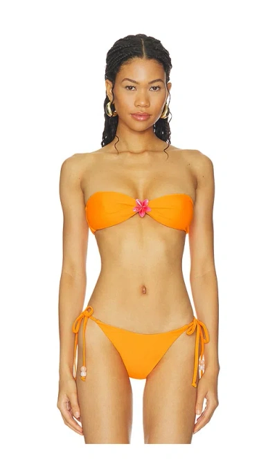 More To Come Abilene Bandeau Bikini Top In Orange