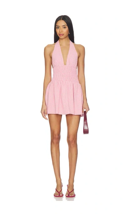 More To Come Aleena Halter Mini Dress In Pink