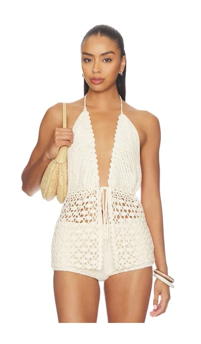 More To Come Alice Tie Front Top In White
