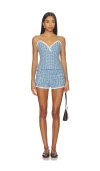 More To Come Amanda Ruched Bloomer Set In Blue
