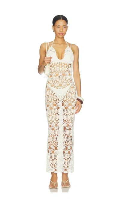 More To Come Ambar Crochet Maxi Dress In White