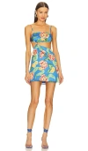 More To Come Aminah Mini Dress In Blue Floral