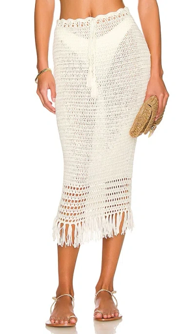 More To Come Angelina Midi Skirt In 象牙白