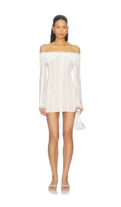 More To Come Annabelle Off Shoulder Mini Dress In White