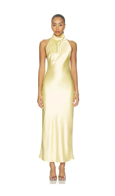 More To Come Apphia Halter Maxi Dress In Green
