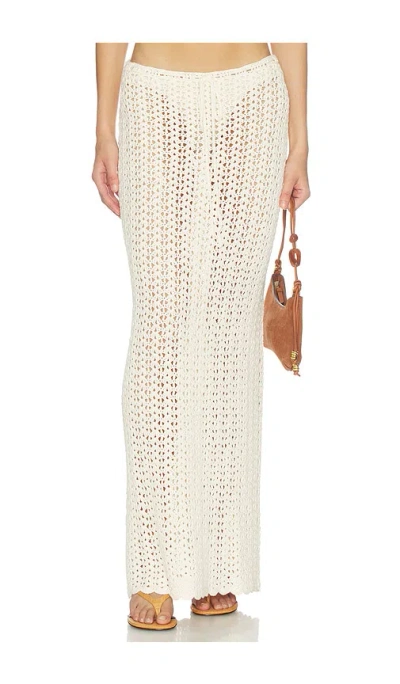 More To Come Arna Crochet Maxi Skirt In White