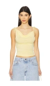 More To Come Callie Drape Halter Top In 黄色