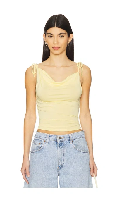 More To Come Callie Drape Halter Top In 黄色