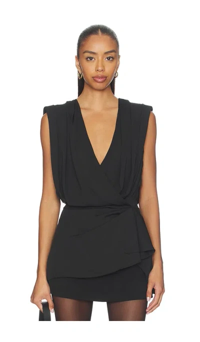 More To Come Birdie Wrap Top In Black