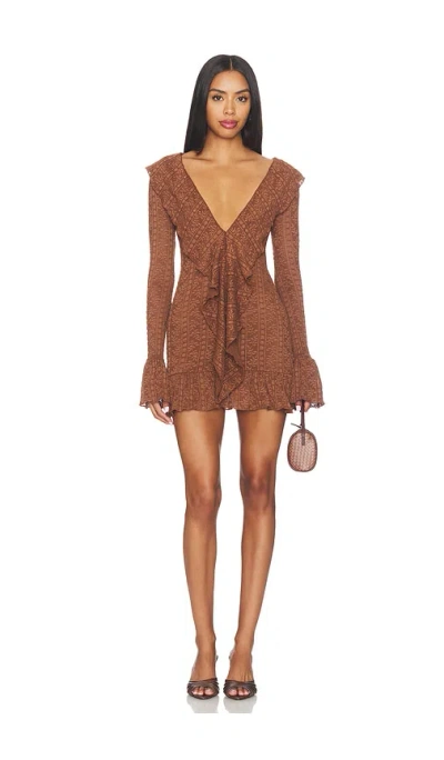 More To Come Breina Mini Dress In Brown