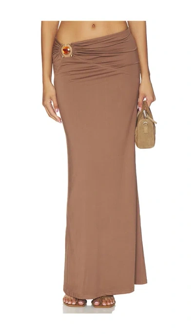 More To Come Brixton Maxi Skirt In Brown