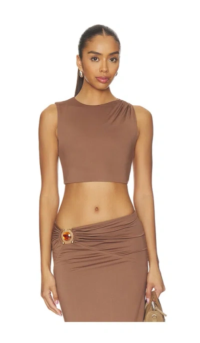 More To Come Brixton Top In Brown