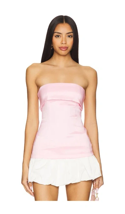 More To Come Calina Strapless Top In 浅粉红