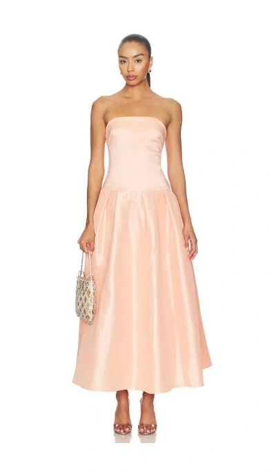 More To Come Cambria Strapless Dress In Neutral