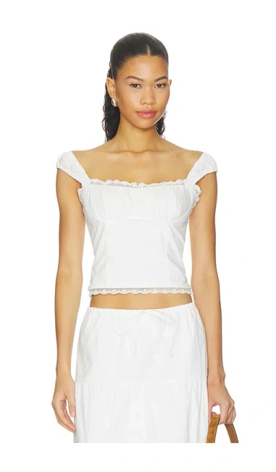 More To Come Carmen Top In White