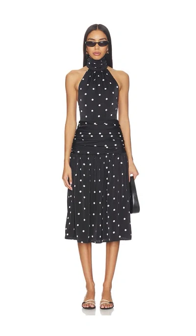 More To Come Carmina Halter Midi Dress In Black