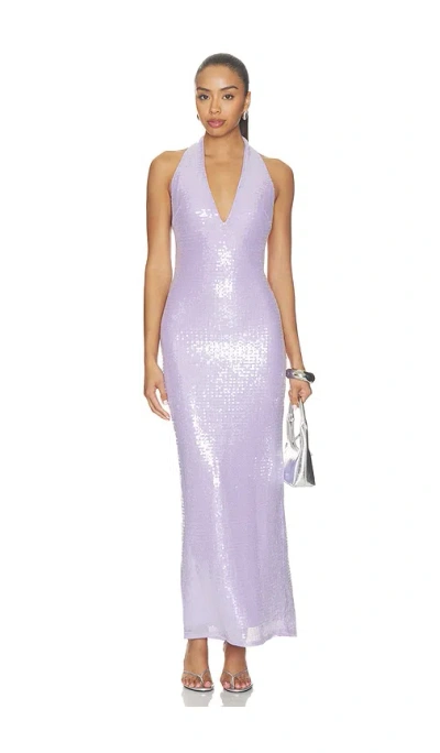 More To Come Charlice Halter Gown In Purple