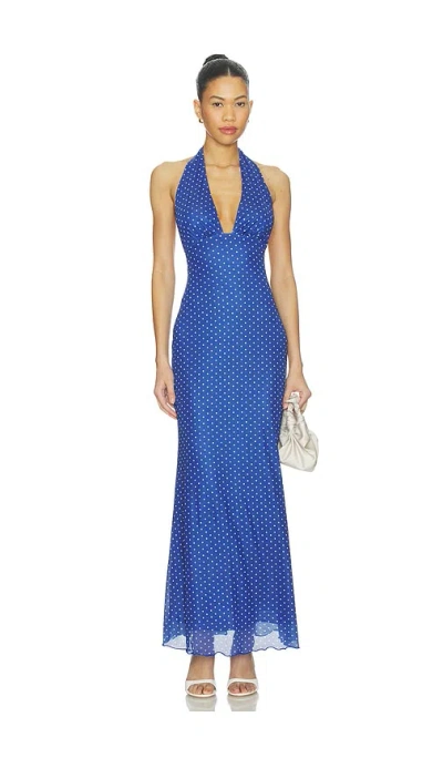 More To Come Charly Halter Maxi Dress In Blue