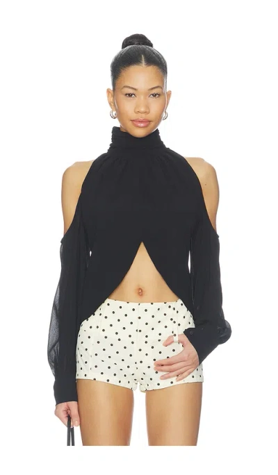 More To Come Chiara Cold Shoulder Top In Black