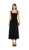 More To Come Cinthia Velvet Midi Dress In Black