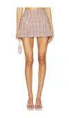 More To Come Devon Mini Skirt In 灰褐色格纹
