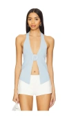 More To Come Dixie Halter Top In 淡蓝色