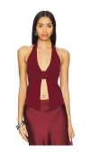 More To Come Dixie Halter Top In Oxblood