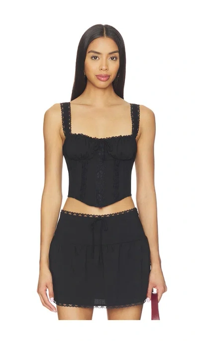 More To Come Elaine Corset Top In Black