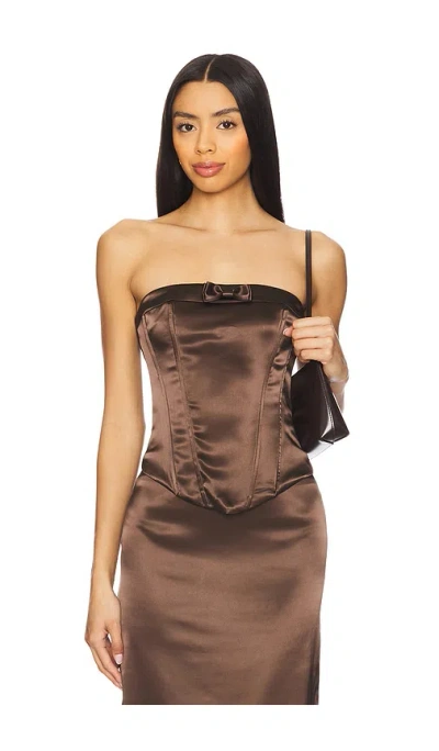 More To Come Elenor Strapless Top In 棕色