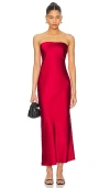 More To Come Emma Strapless Maxi Dress In 红色