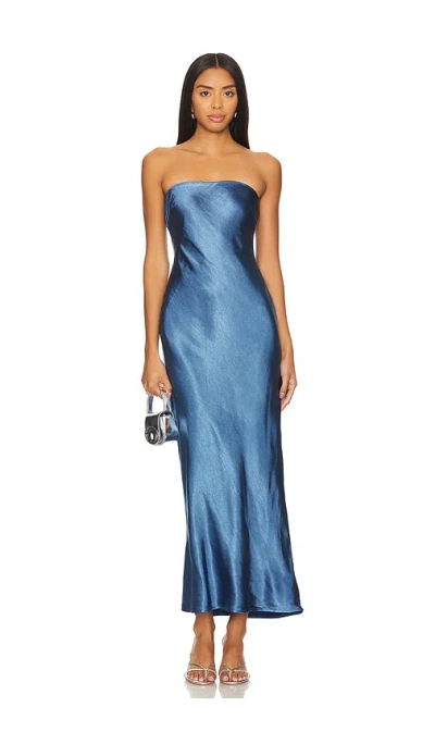 More To Come Emma Strapless Maxi Dress In 藏青色