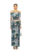 More To Come Esmeralda Maxi Skirt Set In Blue