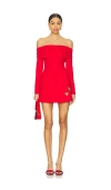 More To Come Everly Off Shoulder Dress In 红色