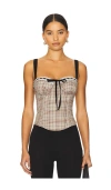 More To Come Flora Corset Top In 체크