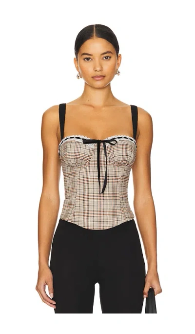More To Come Flora Corset Top In 체크
