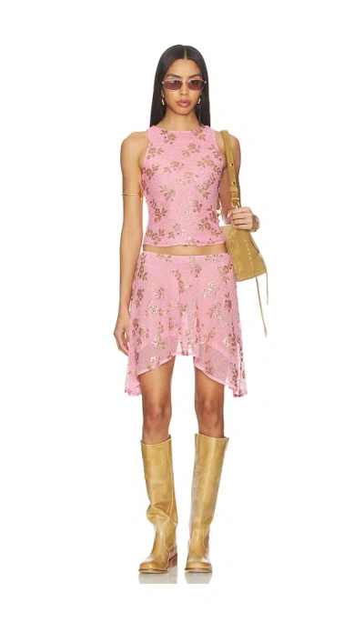 More To Come Foster Mini Skirt Set In Pink