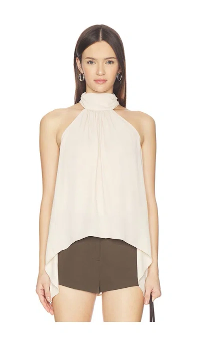 More To Come Frankie High Neck Top In Neutral