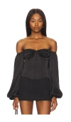 More To Come Gabriella Corset Top In 黑色