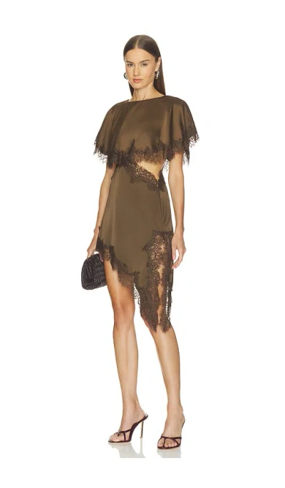 More To Come Gabriella Cutout Mini Dress In Green