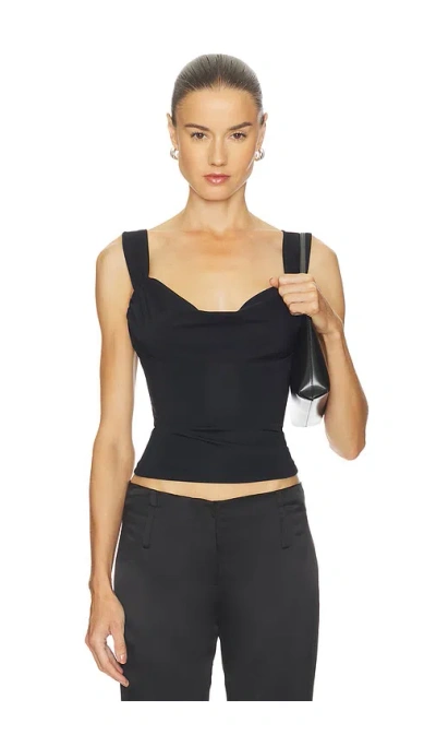 More To Come Georgia Drape Top In Black